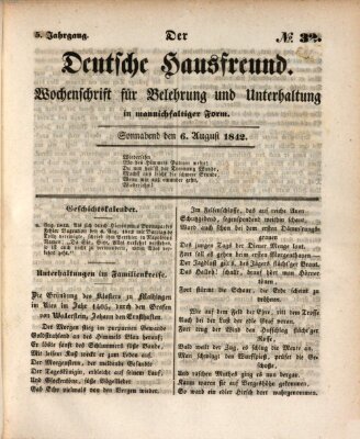 Der deutsche Hausfreund (Der Hausfreund) Samstag 6. August 1842