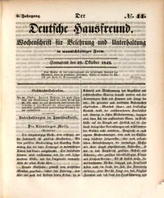 Der deutsche Hausfreund (Der Hausfreund) Samstag 29. Oktober 1842