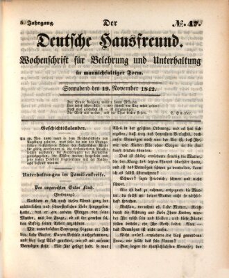 Der deutsche Hausfreund (Der Hausfreund) Samstag 19. November 1842