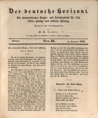 Der deutsche Horizont Freitag 23. September 1831
