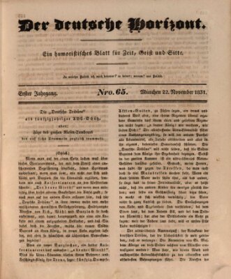 Der deutsche Horizont Dienstag 22. November 1831