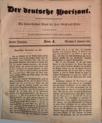 Der deutsche Horizont Freitag 6. Januar 1832
