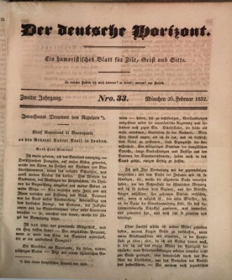 Der deutsche Horizont Sonntag 26. Februar 1832