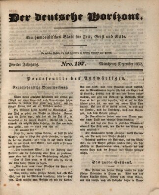 Der deutsche Horizont Sonntag 9. Dezember 1832