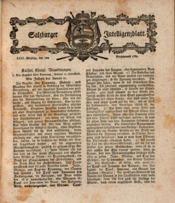 Salzburger Intelligenzblatt Montag 7. Juni 1784