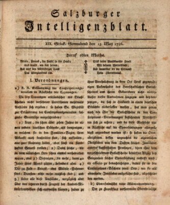 Salzburger Intelligenzblatt Samstag 13. Mai 1786