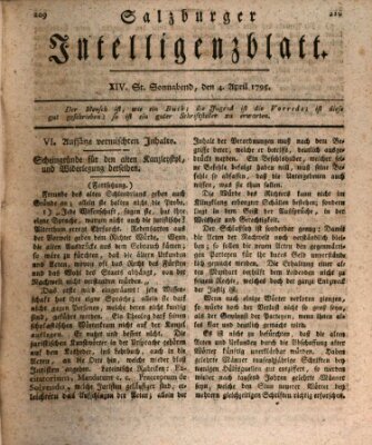 Salzburger Intelligenzblatt Samstag 4. April 1795