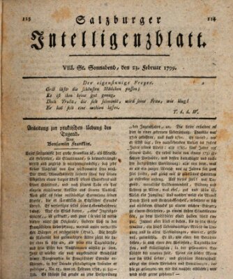 Salzburger Intelligenzblatt Samstag 23. Februar 1799