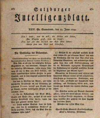 Salzburger Intelligenzblatt Samstag 15. Juni 1799