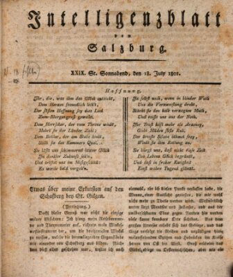Intelligenzblatt von Salzburg (Salzburger Intelligenzblatt)