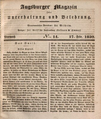 Augsburger Magazin für Unterhaltung und Belehrung (Neue Augsburger Zeitung)