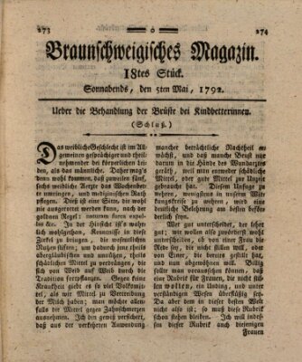 Braunschweigisches Magazin (Braunschweigische Anzeigen) Samstag 5. Mai 1792