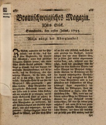 Braunschweigisches Magazin (Braunschweigische Anzeigen) Samstag 25. Juli 1795