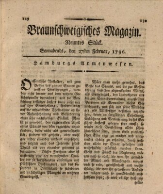 Braunschweigisches Magazin (Braunschweigische Anzeigen) Samstag 27. Februar 1796