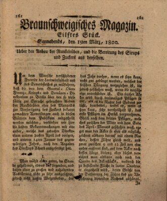 Braunschweigisches Magazin (Braunschweigische Anzeigen) Samstag 15. März 1800