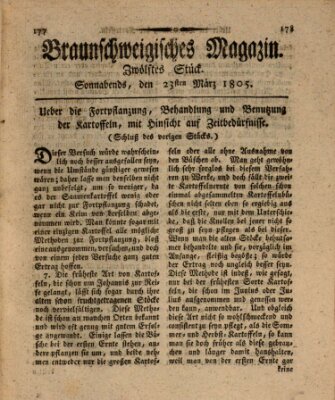 Braunschweigisches Magazin (Braunschweigische Anzeigen) Samstag 23. März 1805