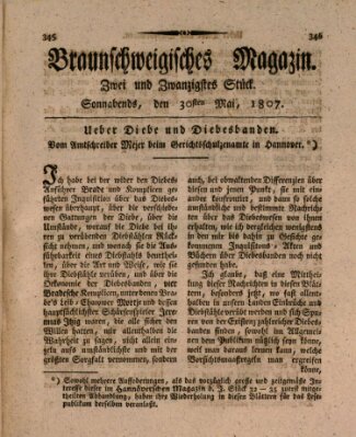 Braunschweigisches Magazin (Braunschweigische Anzeigen) Samstag 30. Mai 1807