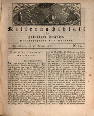 Mitternachtblatt für gebildete Stände Freitag 27. Januar 1826