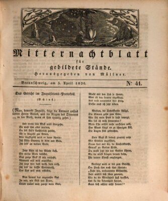 Mitternachtblatt für gebildete Stände Mittwoch 5. April 1826