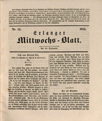 Erlanger Mittwochs-Blatt Mittwoch 30. September 1835