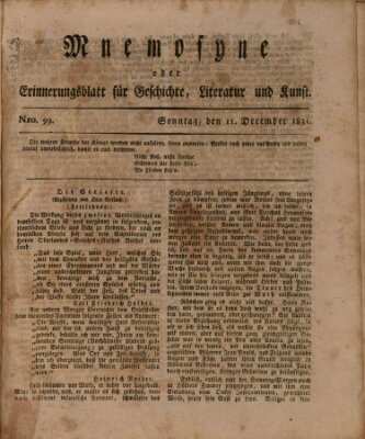 Mnemosyne (Neue Würzburger Zeitung) Sonntag 11. Dezember 1831