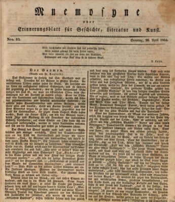 Mnemosyne (Neue Würzburger Zeitung) Sonntag 20. April 1834