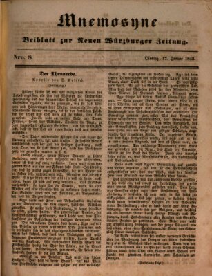Mnemosyne (Neue Würzburger Zeitung) Dienstag 17. Januar 1843