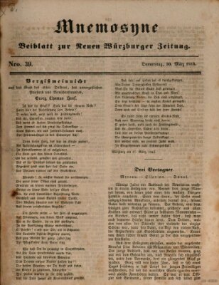 Mnemosyne (Neue Würzburger Zeitung) Donnerstag 30. März 1843