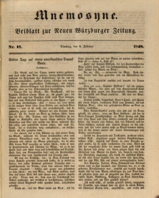 Mnemosyne (Neue Würzburger Zeitung) Dienstag 8. Februar 1848