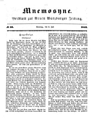 Mnemosyne (Neue Würzburger Zeitung) Sonntag 3. Juli 1853