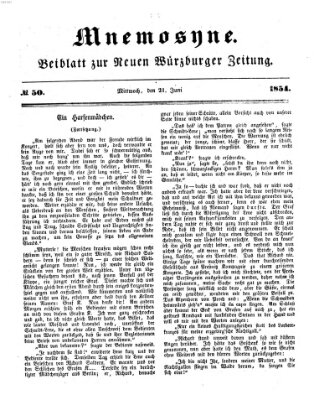 Mnemosyne (Neue Würzburger Zeitung) Mittwoch 21. Juni 1854