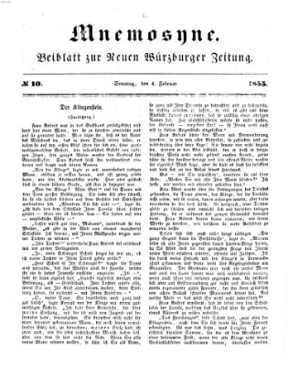 Mnemosyne (Neue Würzburger Zeitung) Sonntag 4. Februar 1855
