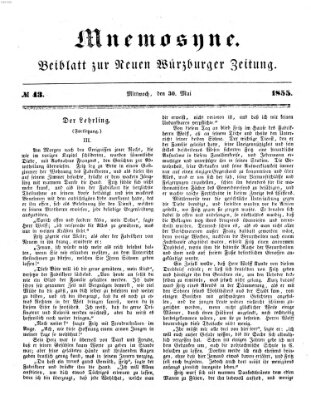 Mnemosyne (Neue Würzburger Zeitung) Mittwoch 30. Mai 1855