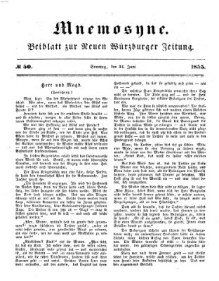Mnemosyne (Neue Würzburger Zeitung) Sonntag 24. Juni 1855