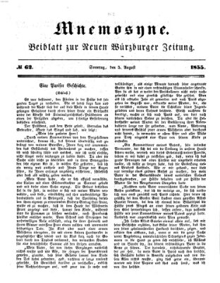 Mnemosyne (Neue Würzburger Zeitung) Sonntag 5. August 1855