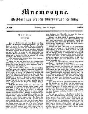 Mnemosyne (Neue Würzburger Zeitung) Sonntag 26. August 1855