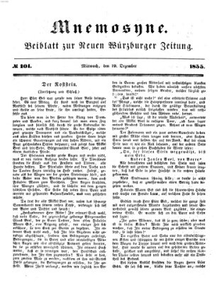 Mnemosyne (Neue Würzburger Zeitung) Mittwoch 19. Dezember 1855