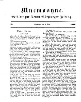 Mnemosyne (Neue Würzburger Zeitung) Sonntag 2. März 1856