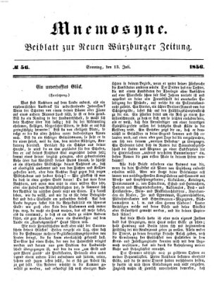 Mnemosyne (Neue Würzburger Zeitung) Sonntag 13. Juli 1856