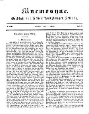 Mnemosyne (Neue Würzburger Zeitung) Sonntag 17. August 1856