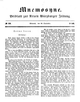 Mnemosyne (Neue Würzburger Zeitung) Mittwoch 10. September 1856
