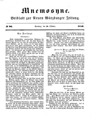 Mnemosyne (Neue Würzburger Zeitung) Sonntag 26. Oktober 1856