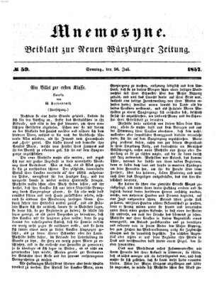 Mnemosyne (Neue Würzburger Zeitung) Sonntag 26. Juli 1857