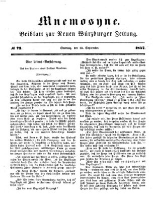 Mnemosyne (Neue Würzburger Zeitung) Sonntag 13. September 1857