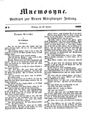 Mnemosyne (Neue Würzburger Zeitung) Sonntag 23. Januar 1859