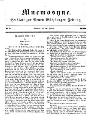 Mnemosyne (Neue Würzburger Zeitung) Sonntag 30. Januar 1859