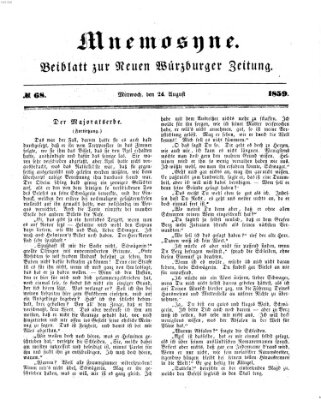 Mnemosyne (Neue Würzburger Zeitung) Mittwoch 24. August 1859