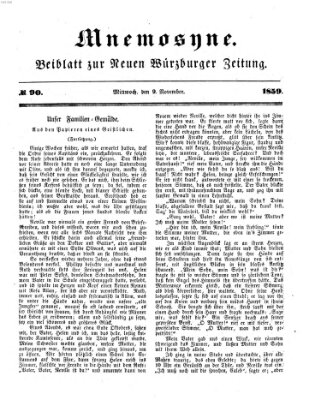 Mnemosyne (Neue Würzburger Zeitung) Mittwoch 9. November 1859