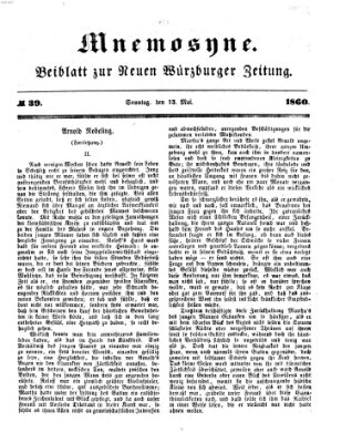 Mnemosyne (Neue Würzburger Zeitung) Sonntag 13. Mai 1860