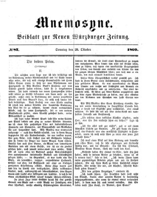 Mnemosyne (Neue Würzburger Zeitung) Sonntag 28. Oktober 1860